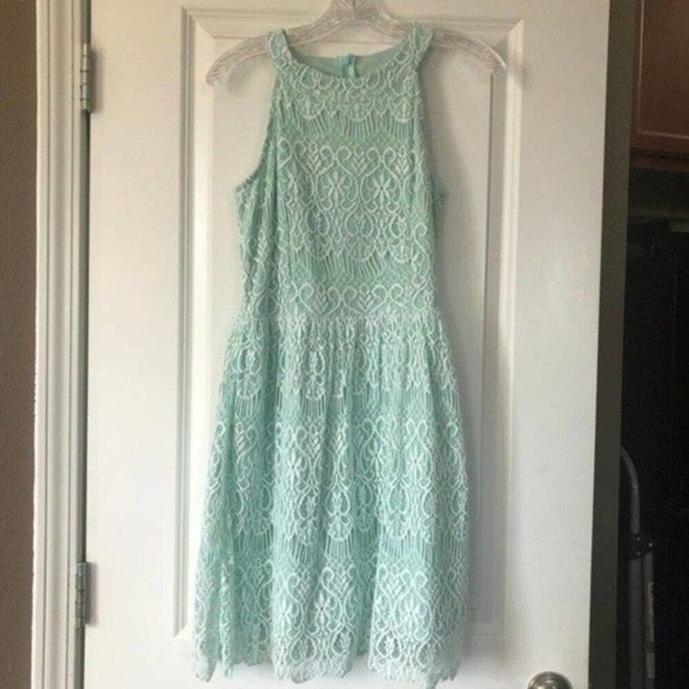 PINKY Green Sleeveless Lace Mini Dress Fairycore Gremlincore Event Party Women M